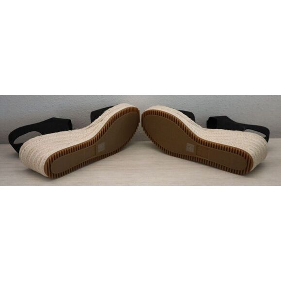 Eileen Fisher Women's Sz 8.5M Black Weslia Jute Wrapped Wedge Sandals SIB - Picture 3 of 10